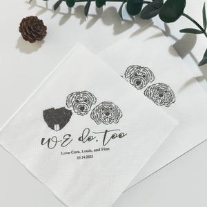 Tovaglioli personalizzati per cani/tovaglioli da cocktail personalizzati per cani/tovaglioli da cocktail per cani/tovaglioli da cocktail per matrimoni con animali domestici/regalo per lei/bomboniere uniche per matrimoni/festa