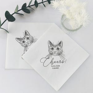Tovaglioli personalizzati per matrimonio con animali domestici, tovaglioli personalizzati per animali domestici, tovaglioli da cocktail personalizzati, tovaglioli da cocktail per cani, tovaglioli da matrimonio, regalo unico per gli amanti degli animali domestici