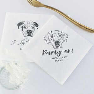 Tovaglioli personalizzati per matrimonio con animali domestici, tovaglioli personalizzati per animali domestici, tovaglioli da cocktail personalizzati, tovaglioli da cocktail per cani, tovaglioli da matrimonio, bomboniere uniche per matrimonio, festa