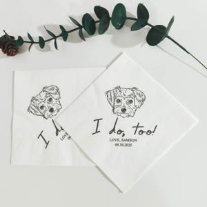 Custom dog Wedding Napkins, Personalized dog  Napkins, custom cocktail napkins, wedding napkins, Customized dog Napkin, Gift for Pet Lovers
