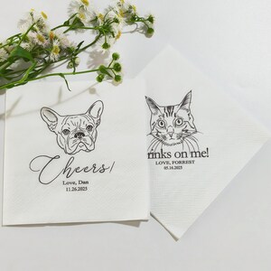Tovaglioli personalizzati per animali domestici/tovaglioli da cocktail personalizzati per cani/tovaglioli da cocktail per gatti/tovaglioli da cocktail per matrimoni/regalo per lei/tovaglioli per cani/festa di fidanzamento