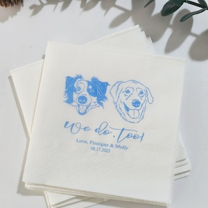 Tovaglioli personalizzati per matrimonio con animali domestici, tovaglioli personalizzati con ritratto di animali domestici, tovaglioli da cocktail personalizzati, tovaglioli da cocktail per cani, regalo unico per gli amanti degli animali domestici