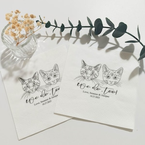 Tovaglioli personalizzati per matrimoni a tema gatto, tovaglioli personalizzati per animali domestici, tovaglioli da cocktail personalizzati, tovaglioli per matrimoni, regalo unico per gli amanti degli animali, bomboniere uniche per matrimoni