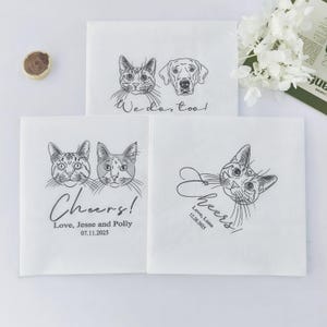 Tovaglioli personalizzati per animali domestici/tovaglioli da cocktail personalizzati per cani/tovaglioli da cocktail personalizzati/tovaglioli da cocktail per gatti/tovaglioli da cocktail per matrimoni/regalo per lei/festa