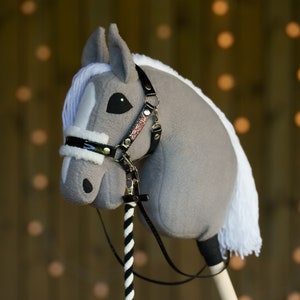 Faux Leather Halter, Hobbyhorse Halter, Rhinestone Horse Halter, A3 or A4 hobbyhorse, Hobby Horse Accessories