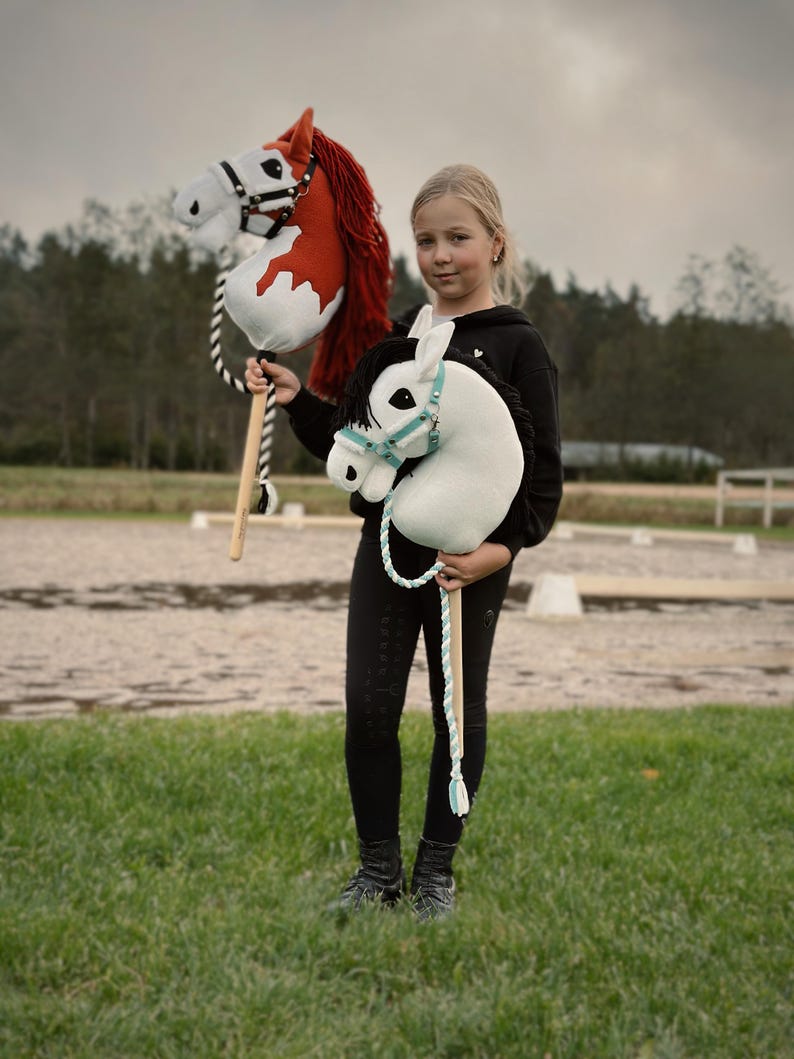 Handmade Cream Fur Hobby Horse Halter, Equestrian Toy Bridle, A3/A4 Size image 11