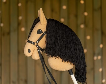 Hobby horse brown with halter and reins, A3 size