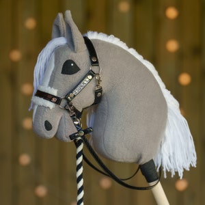 Faux Leather Halter, Hobbyhorse Halter, Rhinestone Horse Halter, A3 or A4 hobbyhorse, Hobby Horse Accessories