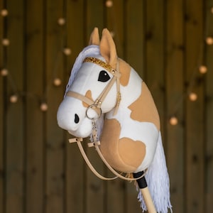 Paint Hobbyhorse, A3 Hobby Horse, Hobby Horse with Halter, Hobby Horse with Bridle, Bridle with Rhinestones, Horse on Stick