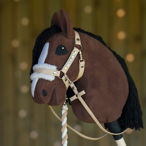 Faux Leather Halter, Hobbyhorse Halter, Fur Hobbyhorse Halter, Rhinestone Horse Halter, A4 or A3 Halter, Hobby Horse Accessories