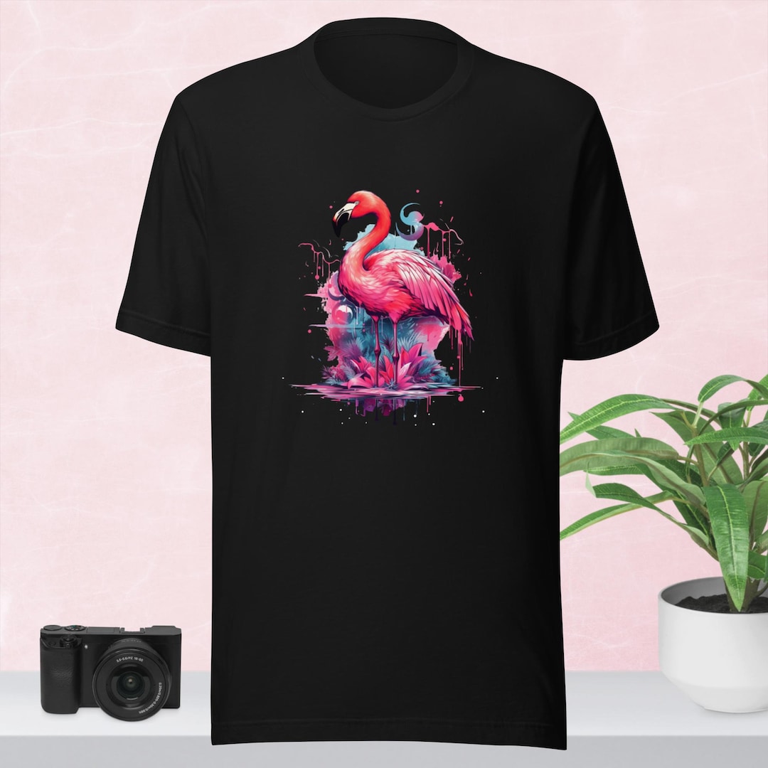 Pink Flamingo Unisex T-shirt Flamingo Druck Grafik Shirt - Etsy