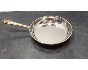 Philippe La France ヴィンテージ 8インチ 銅真鍮ハンドル ソテー フライパン - ヴィンテージ