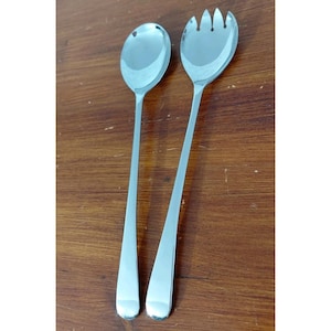 Sheffield England Chrome Plated Salad Serving Tossing Spoon & Fork Set 9"