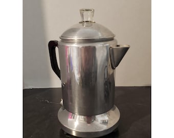 Vintage elektrische Aluminium Kaffeemaschine 4 Tassen Made in Decatur Alabama
