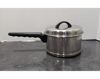 Vintage Lifetime Stainless Steel 18-8 Two Quart Sauce Pan With Lid
