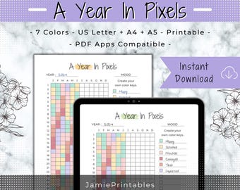 Mood Tracker | A Year in Pixels | Printable Mystic Smoke Yearly Mood ...