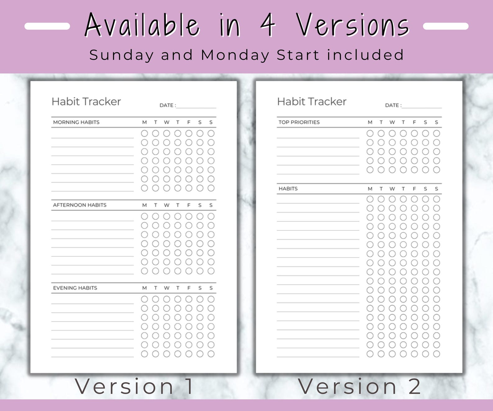 Habit Tracker Daily to Do List Template Printable, Daily Routine ...