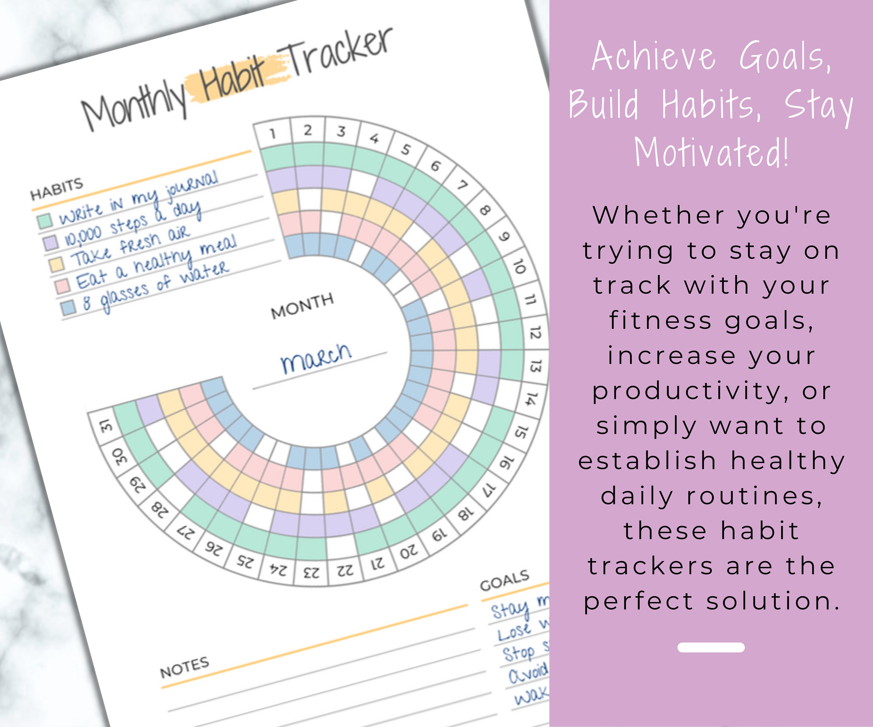 Habit Tracker BUNDLE Printable, Minimalist Planner Inserts, Daily ...