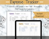 Expense Tracker Printable, Spending Tracker, Budget Template, Financial Tracker, Expense Planner, Monthly Budget Tracker, Personal Budget