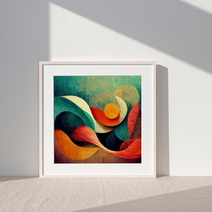 Abstract Wall Art Print Geometric, Colourful Modern Wall Art, Original Bold Modern Art Print, Geometric Abstract Art Square Blue Red Green