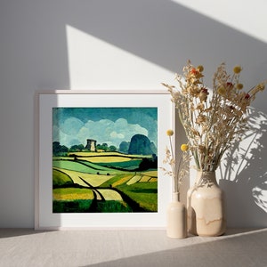 Landschaft Abstrakter Baddruck | Abstrakte Wandkunst | Abstrakte Wanddekoration | Geschenk für Freund | Minimalistisches Schlafzimmer Dekor | Modernes Dekor