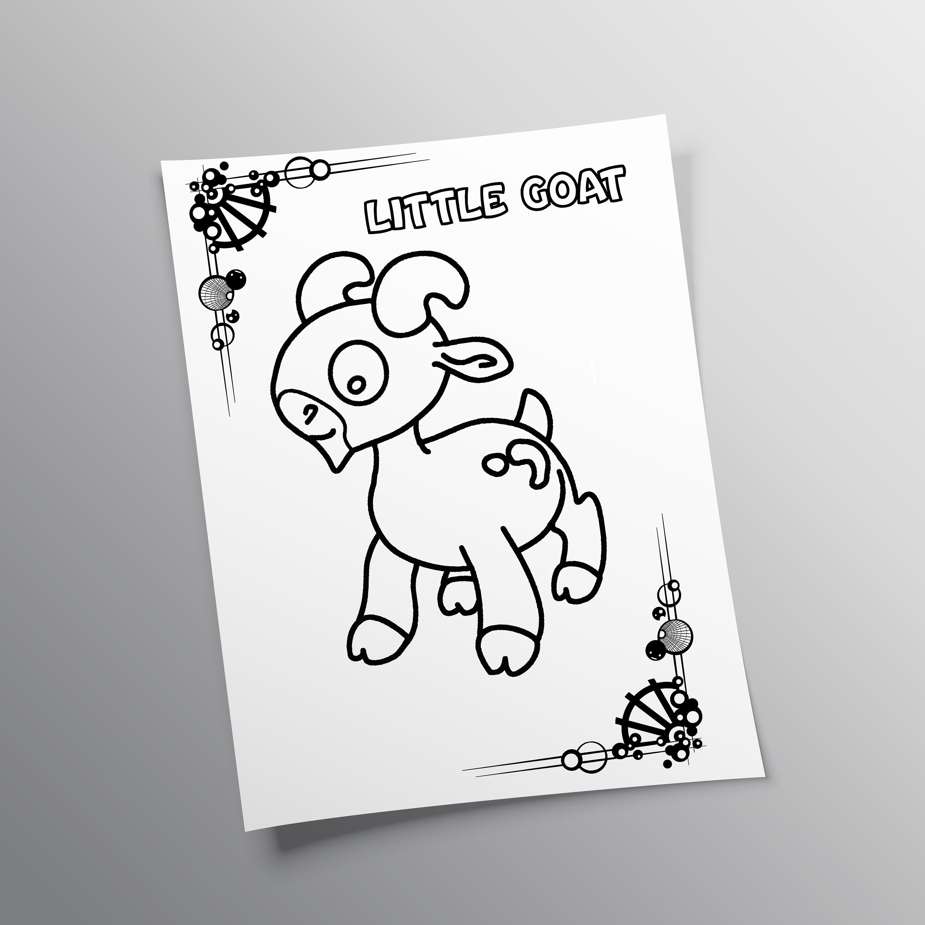 Little Goat Printable Funny Animals Coloring Sheets Hand - Etsy