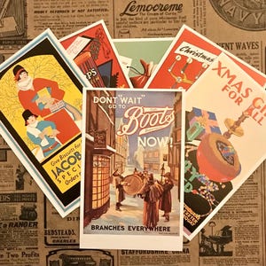 Christmas - Fantastic Vintage 1980s Nostalgic Postcard Set in Original Dalkeith Packet - 6 Cards in Pristine Condition
