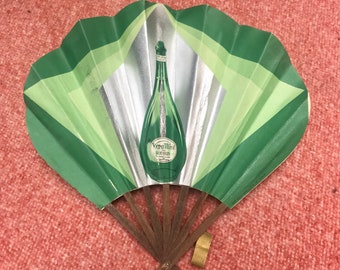 Art Deco Vintage French Advertising Fan - New / Old Stock - Rare