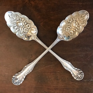 Antique English Hallmarked Fruit / Serving Spoon (Birmingham) Levi & Salaman 1900