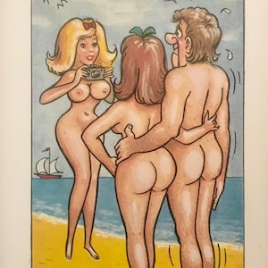 Saucy British Humour - Seaside Postcards - Bawdy, Risqué, 1970s New/Old Stock - Pack of 9 cards