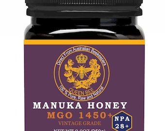 Miel de Manuka australiana MGO 1450+ (250 g): Miel de Manuka cruda de primera calidad