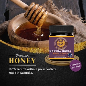 Premium Australian Manuka Honey MGO 1600+ NPA 30 + - 250g Raw Honey