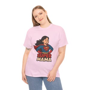 Super Mama Unisex Heavy Cotton Tee - Mother's Day Gift, Funny Mom Shirt, Gift for Moms, Superhero Mom Tee