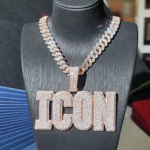 Iced out top number pendants