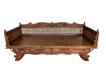 Teak Twin Daybed Hand Carved /  Hand Made In Thailand - VERY HEAVY