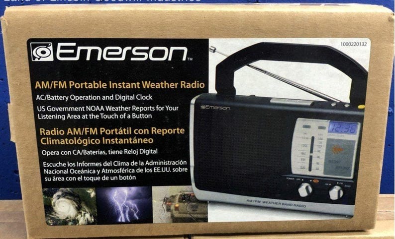 Emerson RP6251 AM/FM Portable Instant Weather Clock Radio image 1
