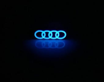 Fits Audi Tire Valve Cap / Shrader Stem Cap - Glows In The Dark! 5-Pack