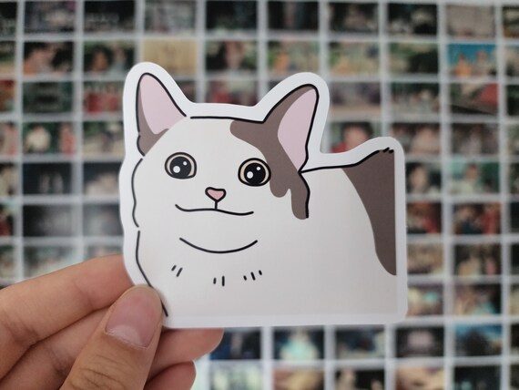 Pop Cat Sticker Sheet Cute Cat Meme Funny Stationery Eco 