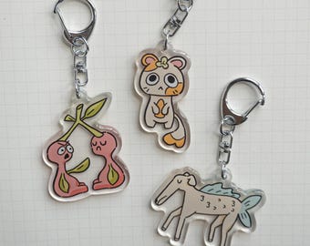 Acrylic Keychain | Cherry Dog Hamster Charm | Kawaii Accessory