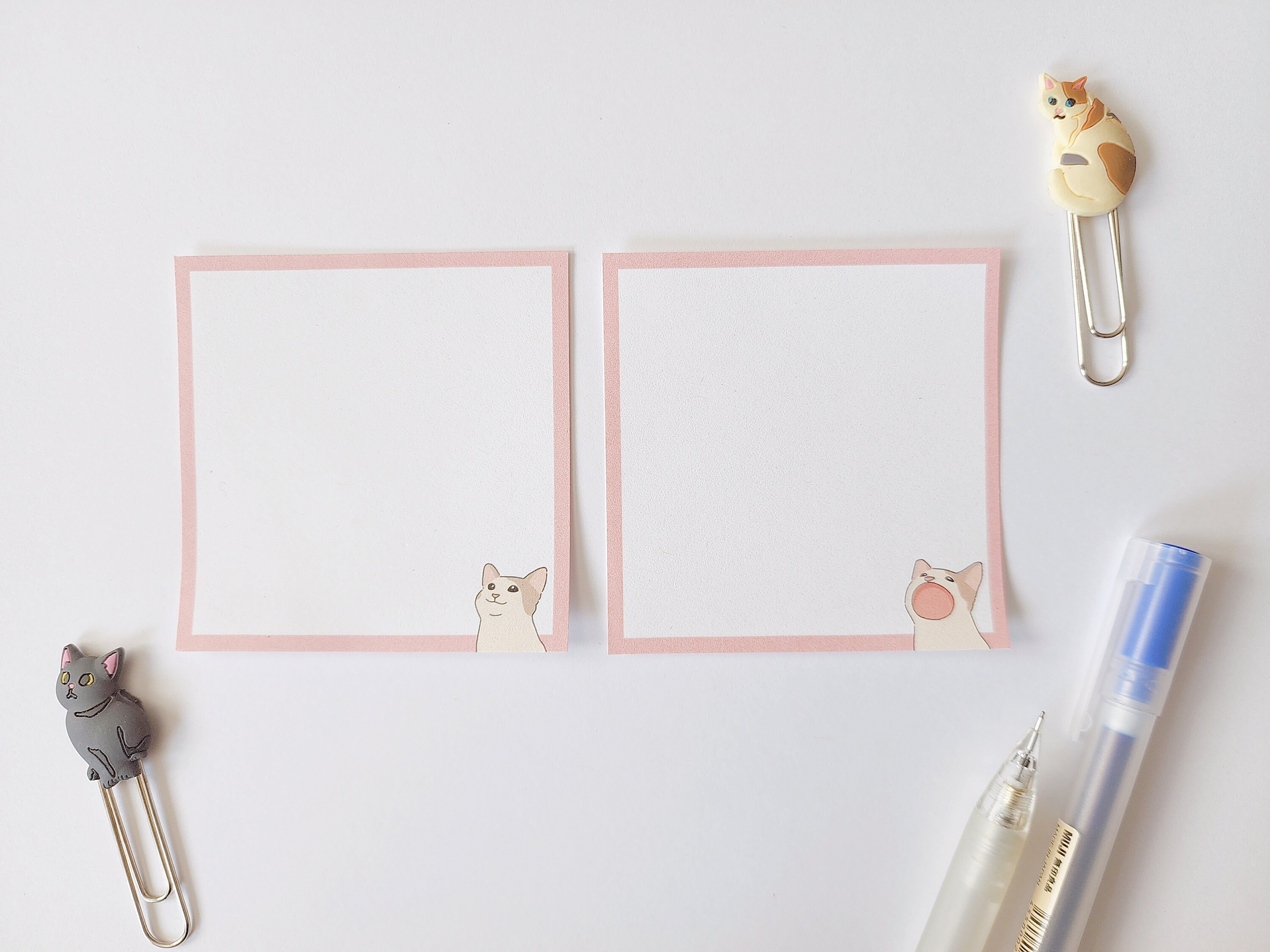Pop Cat Memo Pad Cute Cat Meme Notepad Funny Stationery Etsy Canada