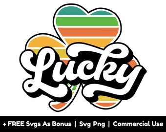 Clover Leaf Svg Png Files, Lucky Sign Svg, Happy Saint Patrick's Day Svg, Shamrock For Luck Svg, Lucky Shirt Design Svg