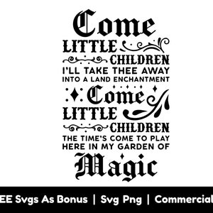Kom kleine kinderen Svg Png-bestanden, heks Svg, Halloween Svg, Spooky Svg, Witchy Svg, Halloween Vibes Svg