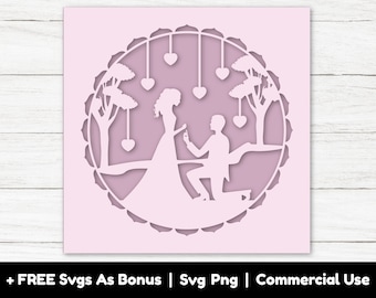 Engagement Wedding Card Design Svg Png Files, Bride Groom Svg, Frame Svg, Gift For Couple Svg, Circle Svg, Wedding Greetings Card Svg, Love