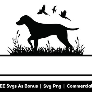 Dog On Grass Silhouette Svg Png Files, Pheasant Hunting Split Name Frame Svg, Dog Lover Svg, Dogs Split Monogram Frame Svg, Birds Svg