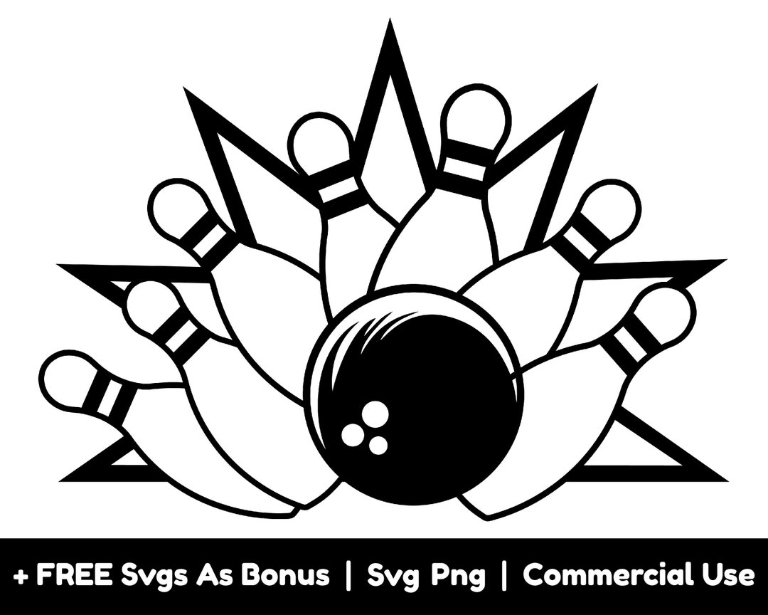 Bowling Pins and Ball Svg Png Files, Sport Svg, Boom Effect Svg, Bowling Strike Svg, Bowling Fan