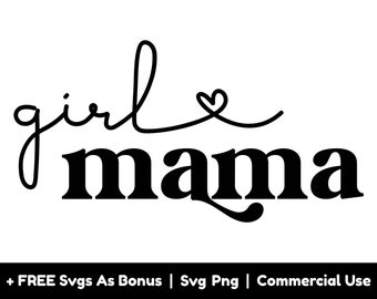 Chica mamá svg archivos png, mamá vida svg, mamá camisa diseño svg, mamá de niña svg, día de la madre svg, corazón svg