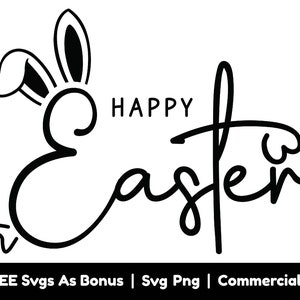 Joyeuses Pâques Svg Png fichiers, mignon lapin Pâques Decor Svg, lapin oreilles Svg, enfants Pâques chemise Design Svg, chrétiens Svg