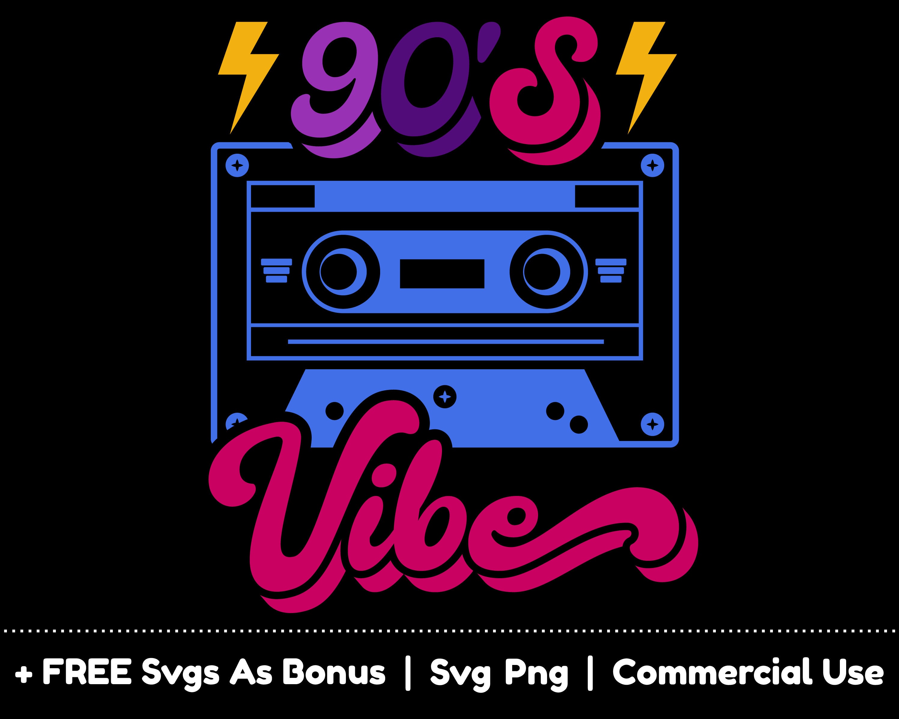 Nineties Vibe Svg Png Files Cassette Tape Clipart Image Svg - Etsy