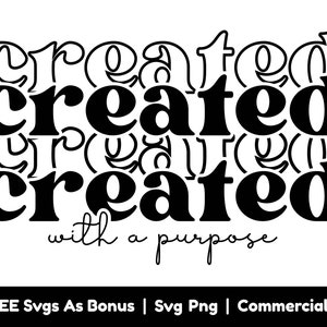 Creado con un propósito svg, diseño de camisa religiosa svg, signo svg, versículo bíblico svg, escritura svg, cristiano svg