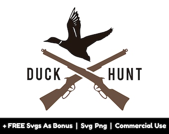Duck Hunt Svg Png Files, Crossed Riffles Svg, Flying Duck Silhouette Svg, Hunting Svg, Duck Hunter Svg, Hunting Season Svg